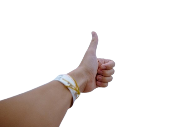 Animated thumbs up encouraging visitors to leave a review